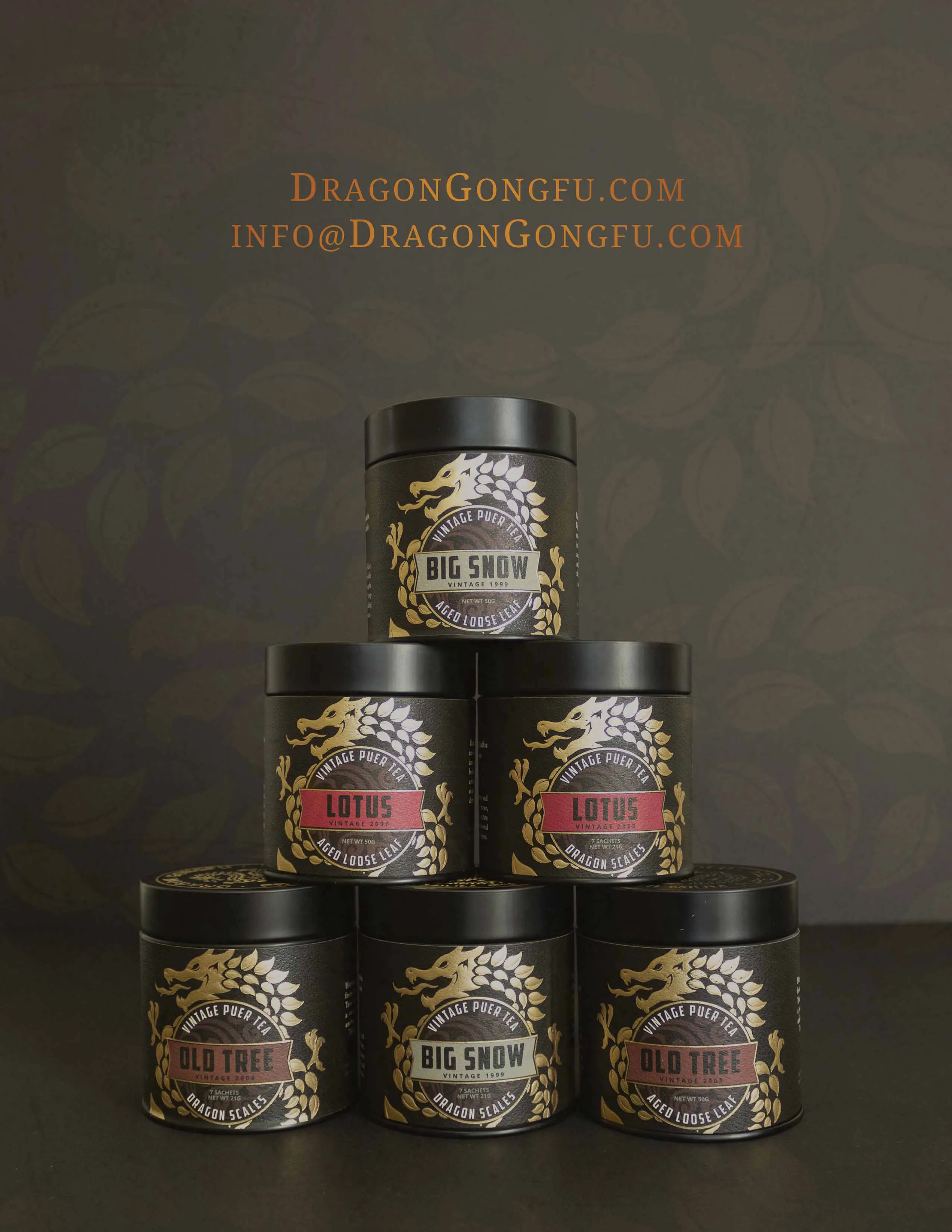 A wholesale catalogue page showing the tin range stacked as a pyramid