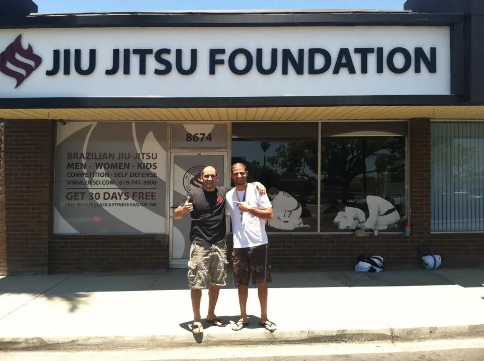 The academy storefront with the Jiu Jitsu Foundation sign above the windows