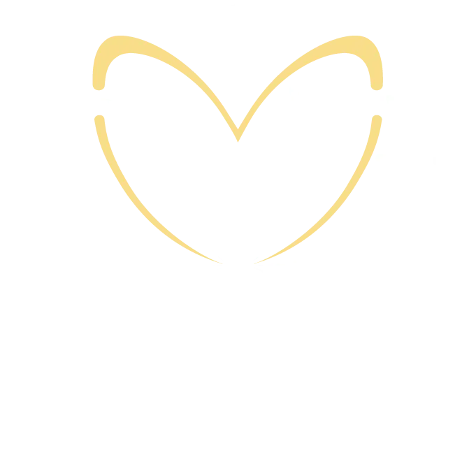 The mark drawn on its own, the lotus outline reading as a heart