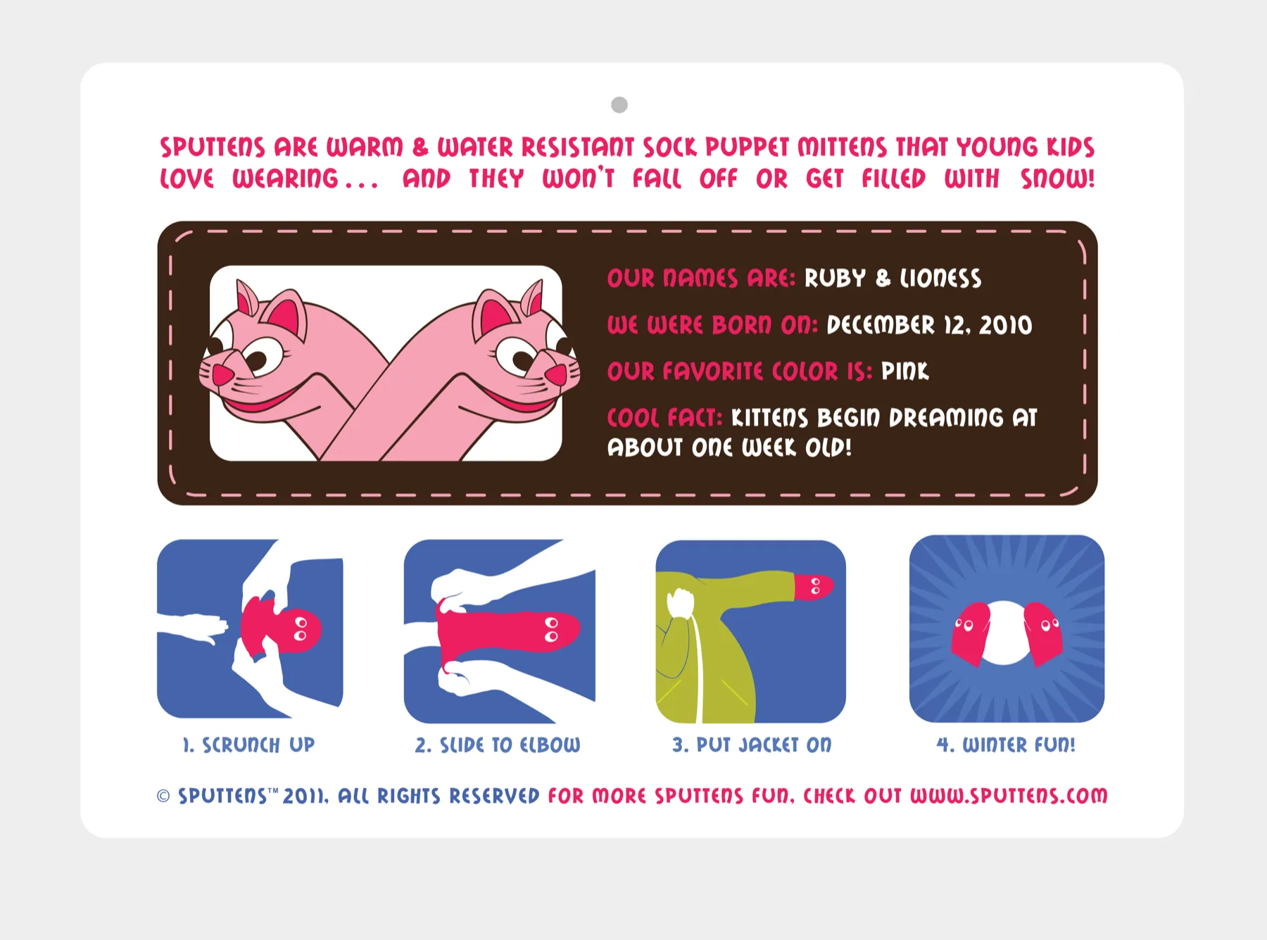 The character tag for Ruby and Lioness, the pink cat pair, in the same format